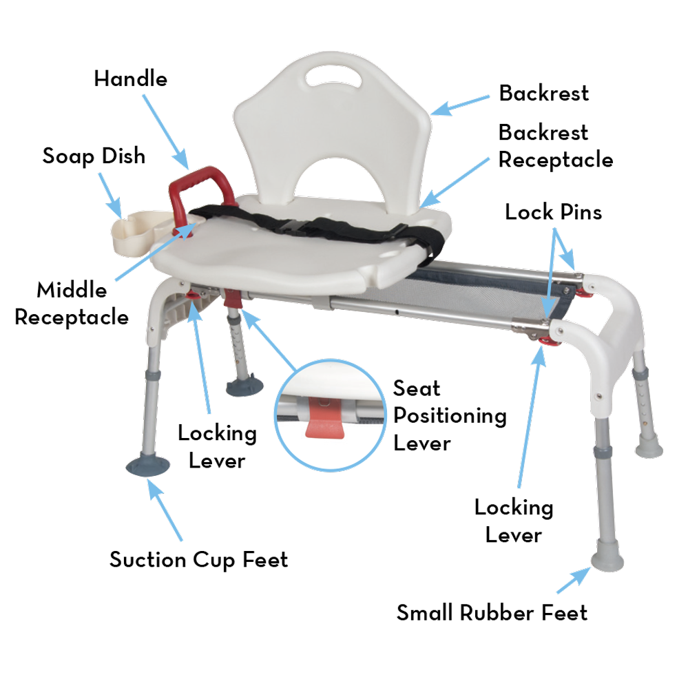 Drive Medical Folding Sliding Transfer Bench SpinLife