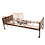 Bed shown with half rails and no mattress