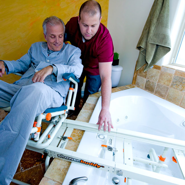 Showerbuddy TubBuddy with Tilt SpinLife