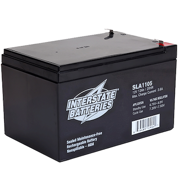 Interstate Batteries 12V 12 AH Sealed Lead Acid 1/8" tabs (Pair) Battery