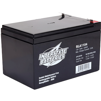 Interstate Batteries 12V 12 AH Sealed Lead Acid with 1/4" Tabs (Pair) Batteries