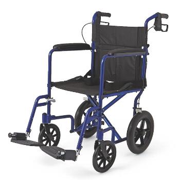 Medline Deluxe with 12" Rear Wheels Transport Wheelchairs