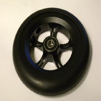 TiLite 5"x1" Performance Polyurethane Caster - Black Rim Caster Wheel Assemblies