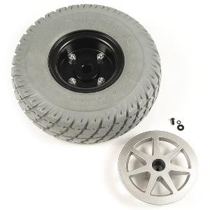 Pride 10" Gray Flat-Free Drive Wheel Assembly for Jazzy Select Drive Wheel Assemblies