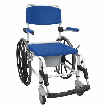 Drive Medical Aluminum Shower Commode Mobile Chair Rehab Shower Commode Chair