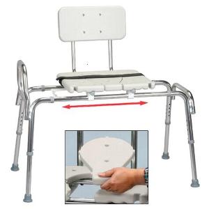 Eagle Health Snap-N-Save Classic Sliding Transfer Bench with Replaceable Cut Out Seat