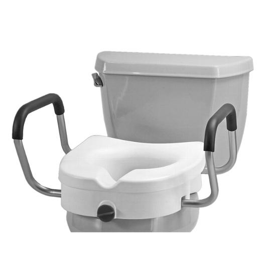 Raised Toilet Seat with Detachable Arms 