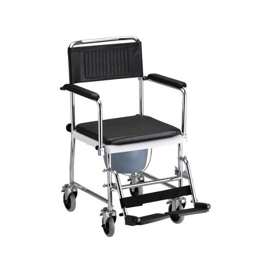 Drop-Arm Transport Commode Chair 