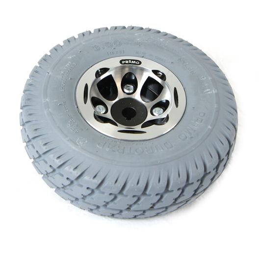 10" Gray Foam-Filled Drive Wheel Assembly for Pronto Series Power Wheelchairs 