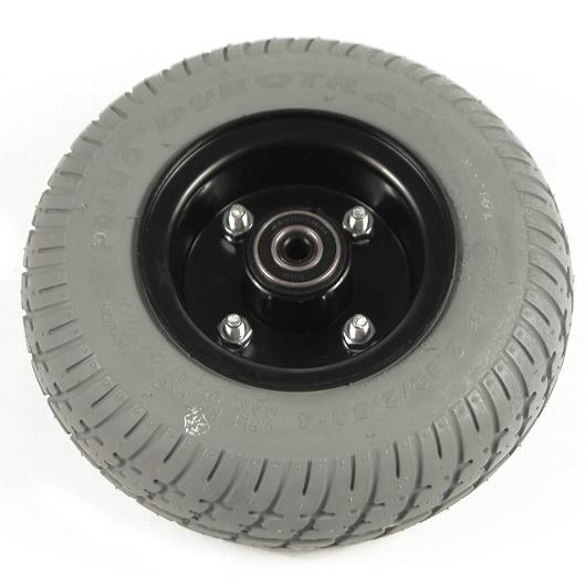 9" Gray Flat-Free Caster Wheel Assembly 