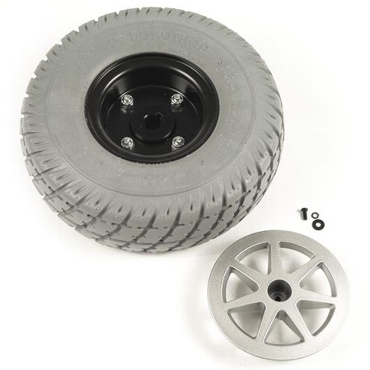 10" Gray Flat-Free Drive Wheel Assembly for Jazzy Select 