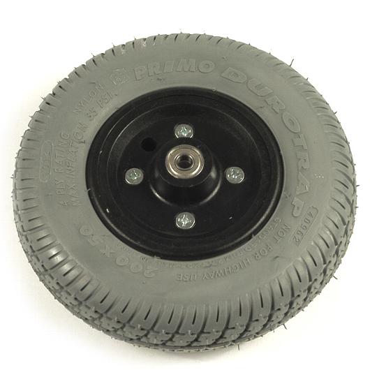8" Gray Flat-Free Front Wheel Assembly for Go Go Ultra 