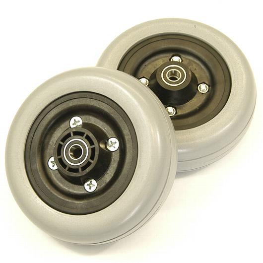 6" Gray Urethane Caster Wheel Assembly for Pronto Series Power Wheelchairs (PAIR) 
