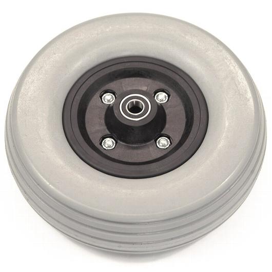 8" Gray Semi-Pneumatic Front Wheel Assembly for Invacare 400 Scooters 