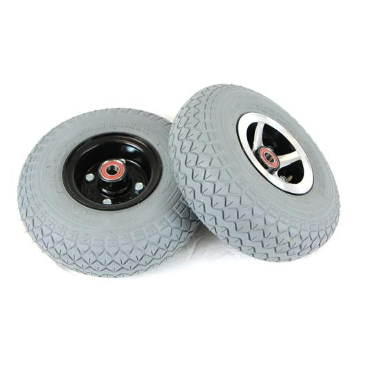 10" Gray Flat-Free Wheel Assembly for Leo 4-Wheel Scooters (PAIR) 