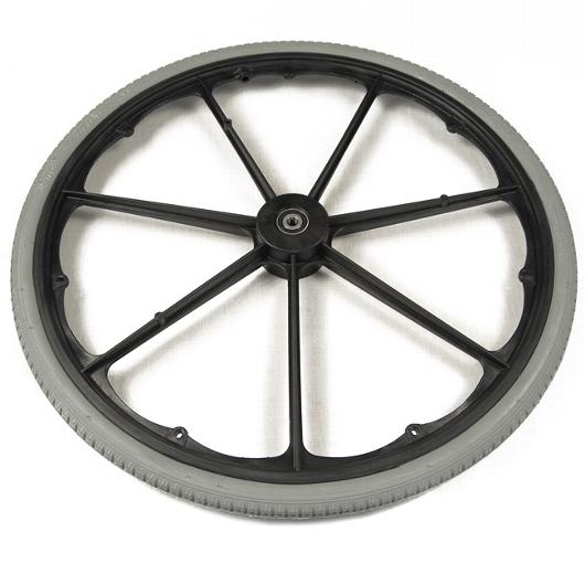 Wheel: 24" Composite Wheel Assembly, (24 x 3/8 inches), Composite, Flat Free (7/16 inch) Axle, Pneumatic 