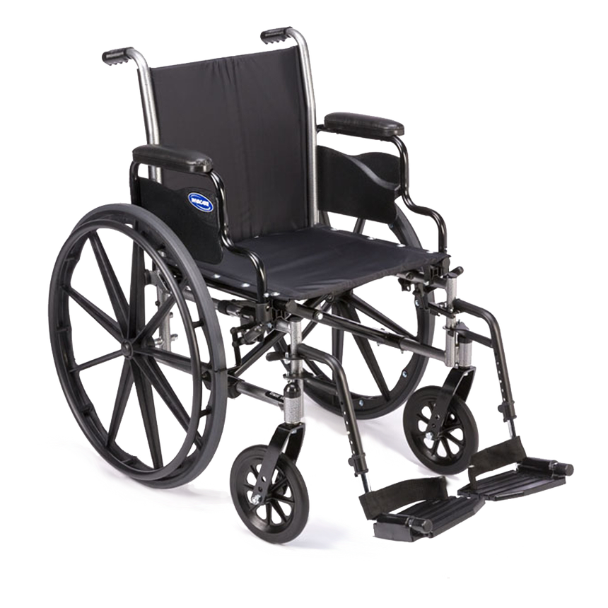 Invacare Tracer SX5 Quick Ship, shown with optional swing-away footrests.