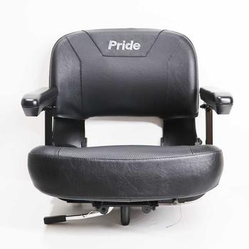 Pride 17" Black Vinyl Seat Assembly with Pride Logo for Pride Travel Scooters Seating