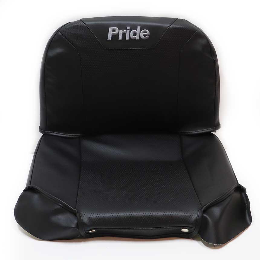 Black Vinyl Cover Set for Pride Travel Scooters Embroidered Seats