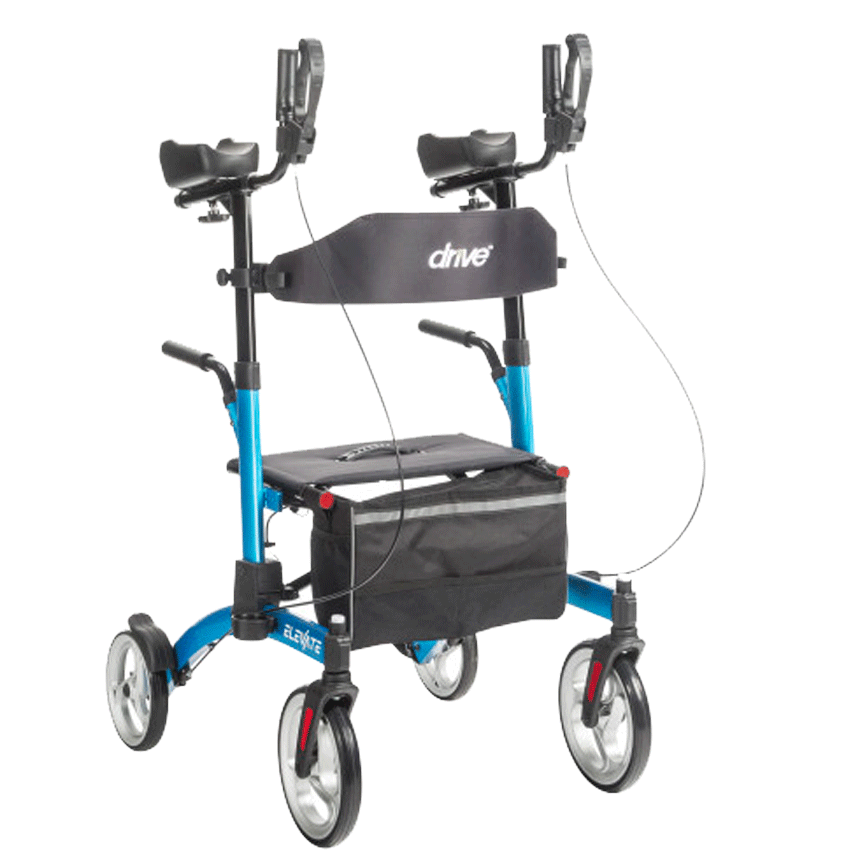 *Sit to stand assist handles currently on blue model only* Elevate Upright Walker