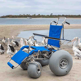 FAB-ENT Wheeleez Sandcruiser All-Terrain Beach Wheelchair Pool & Beach Wheelchairs