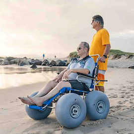 FAB-ENT Wheeleez Sandcruiser Beach Wheelchair  Dune Buster Model Pool & Beach Wheelchairs