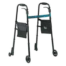 Medline Medline Folding Trigger Walker with 5" Wheels Standard Walker