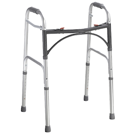 Drive Medical Deluxe Folding Walker, Two Button Standard Walker