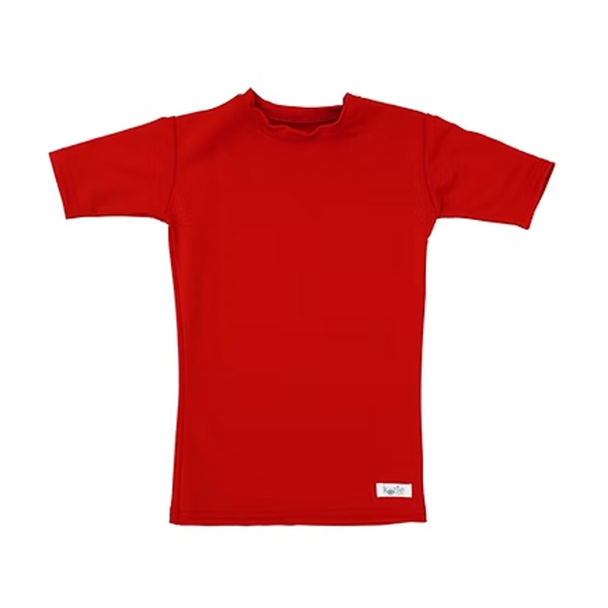 Shown in Red Short Sleeve Compression Shirt