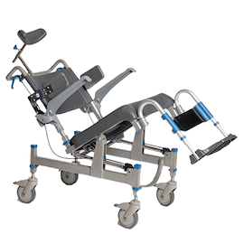 Raz Designs EZPZ Mobile Shower Chair - Attendant Tilt Rehab Shower Commode Chair