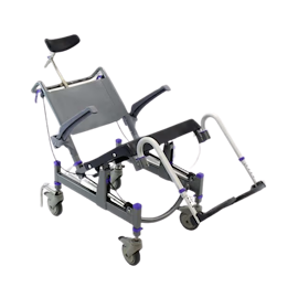 Raz Designs EZPZ Mobile Shower Chair - Attendant Tilt Rehab Shower Commode Chair