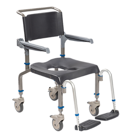 Raz Designs EZPZ Mobile Shower Chair - Attendant Propel Rehab Shower Commode Chair